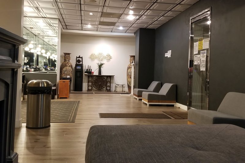 The lobby and reception lounge